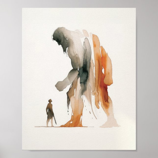 David and Goliath, Digital Print, Jesus Painting, Poster (Vorne)