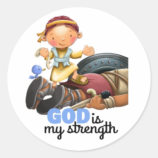 David and Goliath kids Bibelsticker Seite Runder Aufkleber (Vorderseite)