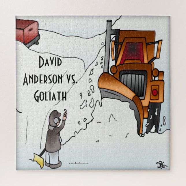 David Anderson vs. Goliath 20 x 20 Jigsaw Puzzle (Vertikal)