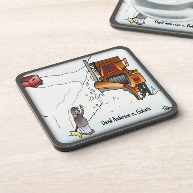 David Anderson vs. Goliath Beverage Coaster Getränkeuntersetzer (Linke Seite)