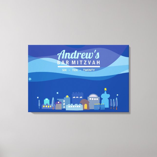 DAVID Bar Mitzvah Sign in Memory Board Leinwanddruck (Vorderseite)