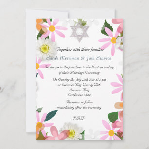 David Blumen-Chuppah Jüdische Hochzeit Einladung