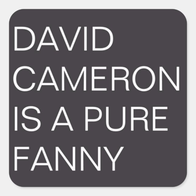 David Cameron Quadratischer Aufkleber (Vorderseite)
