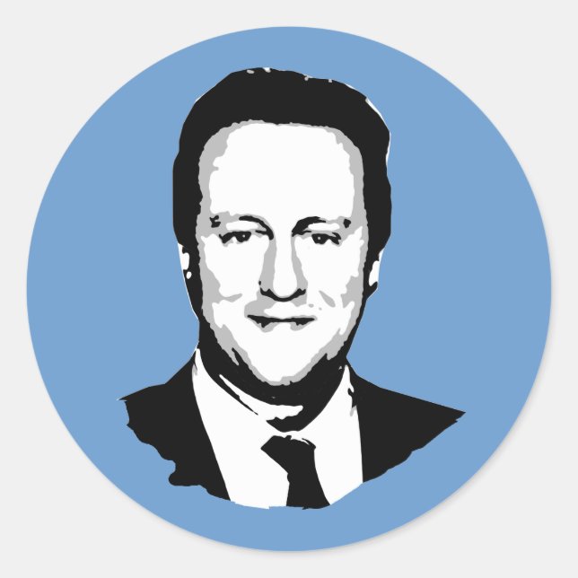 David Cameron Runder Aufkleber (Vorderseite)