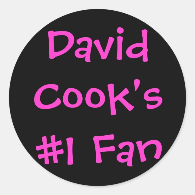 David Cook's #1 Fan Runder Aufkleber (Vorderseite)