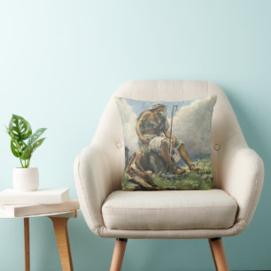 David der Hirte von Copping, Vintage Religion Kissen