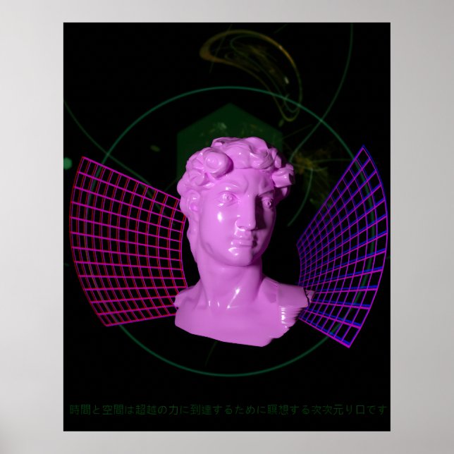 David durch Zeit und Raum [~Vaporwave-Ästhetik Poster (Vorne)