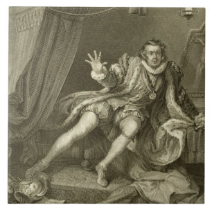David Garrick (1717-79) als Richard III, Tat V Fliese