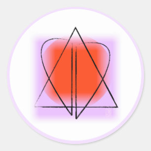 David/Heart Runder Aufkleber