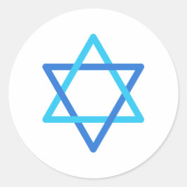 David Israel Blue Star Independence Day Runder Aufkleber