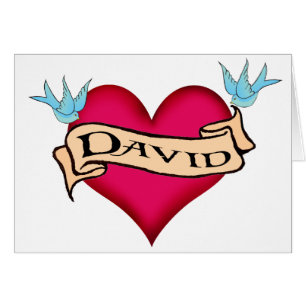David - kundenspezifische Herz-Tätowierungs-T -