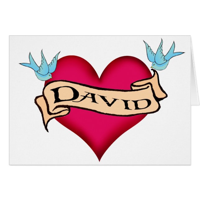 David - kundenspezifische Herz-Tätowierungs-T - (Vorderseite (Horizontal))