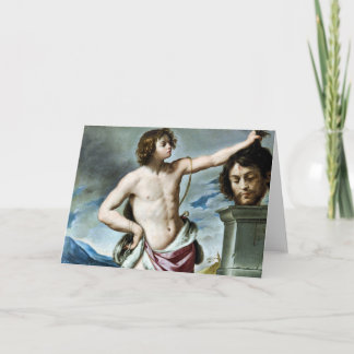 David mit dem Kopf von Goliath Fine Art Karte