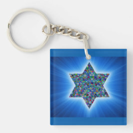 David mit Gemstones Star Schlüsselanhänger