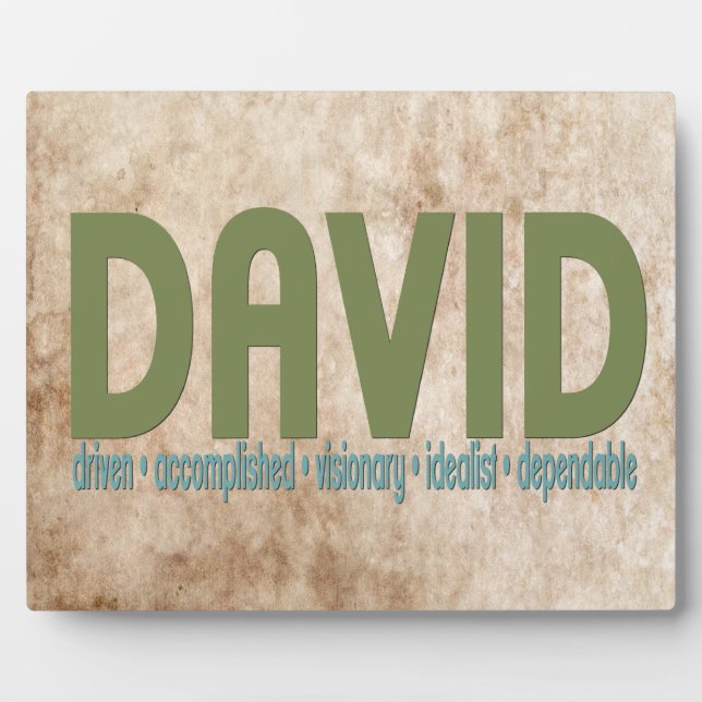 { David } Nom Plaque de signification (Devant)