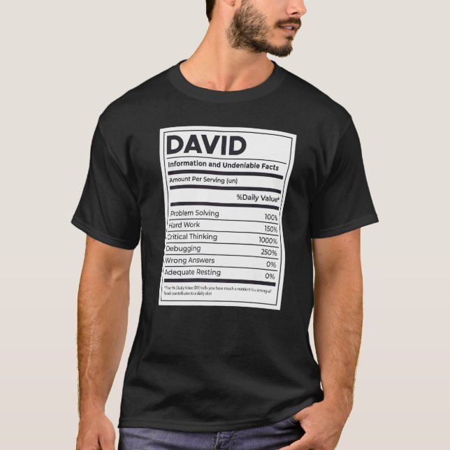 David Nutrition Information Problem lösen Hard W T-Shirt (Vorderseite)