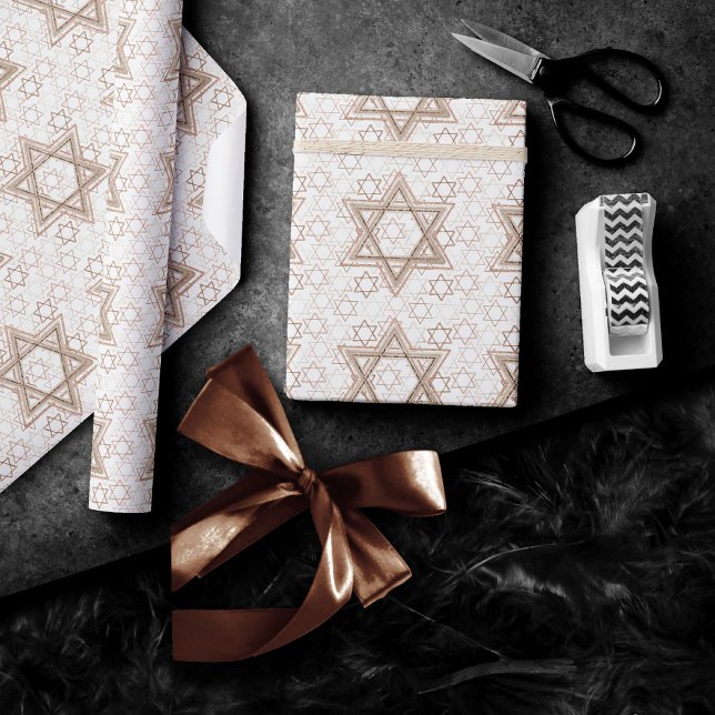 David Pattern | Rose Gold Scatter Glitzer Geschenkpapier (Von Creator hochgeladen)