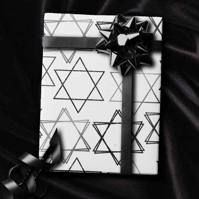 David Pattern | Silber und Weiß Classic Geschenkpapier (Von Creator hochgeladen)