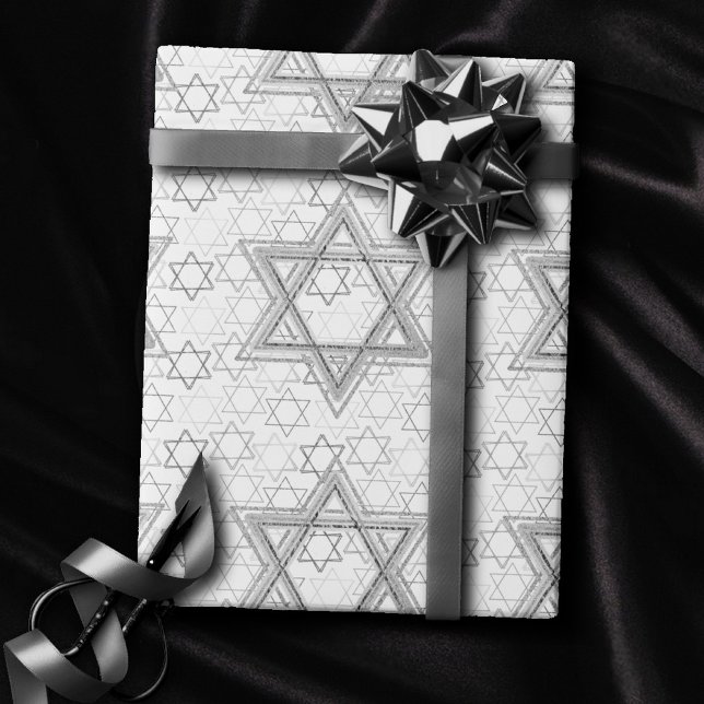 David Pattern | Silber und Weiß Geschenkpapier (Von Creator hochgeladen)