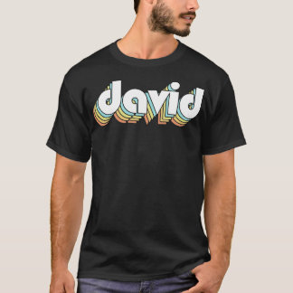 David Retro Rainbow Typografie Faded Style T-Shirt