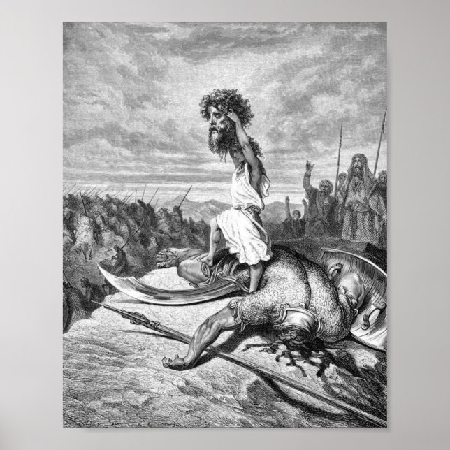 David Slays Goliath von Gustave Dore 1886 Poster (Vorne)