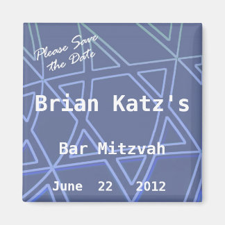 David Star Bitte Save the Date Bar Mitzvah Magnet