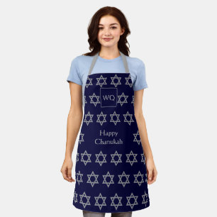 David Star HAPPY CHANUKAH Monogram Blue Schürze