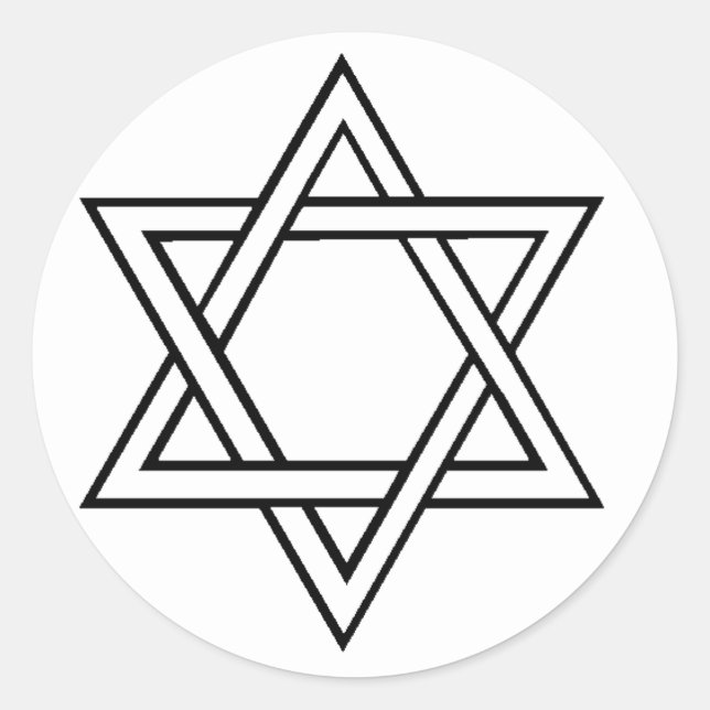 David Star Runder Aufkleber (Vorderseite)