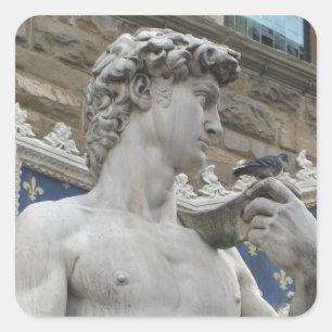 David Statue Michelangelo in Italien Quadratischer Aufkleber