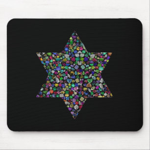 David-Stern aus Edelsteinen in allen Farben Mousepad