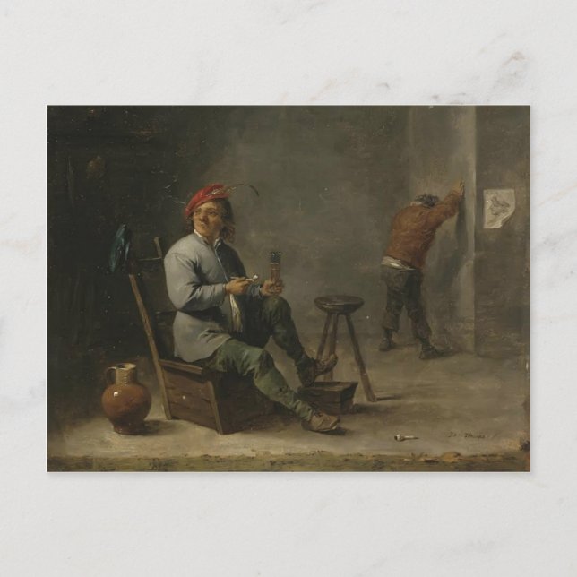 David Teniers der Jüngere - Raucher Postkarte (Vorderseite)