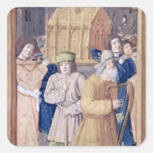 David und die Arche des Vertrages Quadratischer Aufkleber