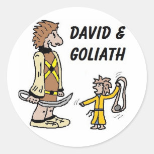 David- und Goliath-Aufkleber Runder Aufkleber