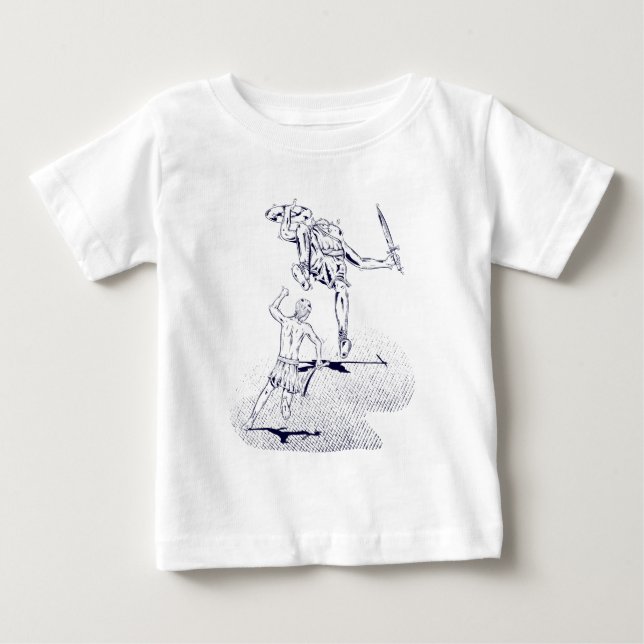 David und Goliath Bible Story Baby T-shirt (Vorderseite)