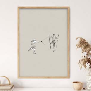 David und Goliath, Jesus Kunst, Bibel Skizzen, Jes Poster