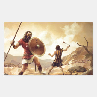 David und Goliath Rechteckiger Aufkleber