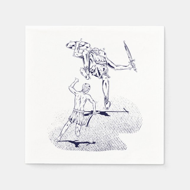 David und Goliath Serviette (Vorderseite)