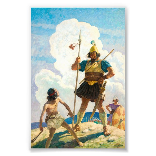 David und Goliath von Newell Convers Wyeth Fotodruck (Vorne)