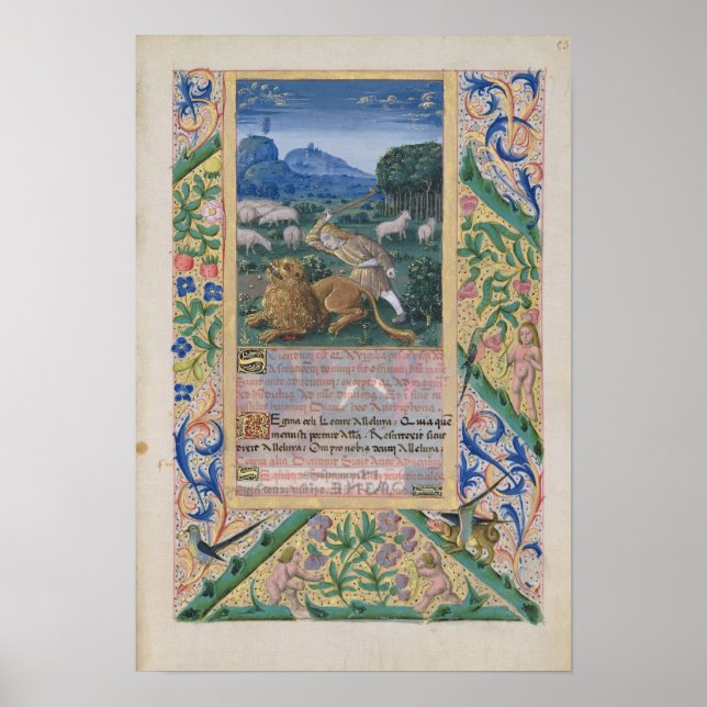 David verteidigt das Schaf seines Vaters gegen ein Poster (Vorne)