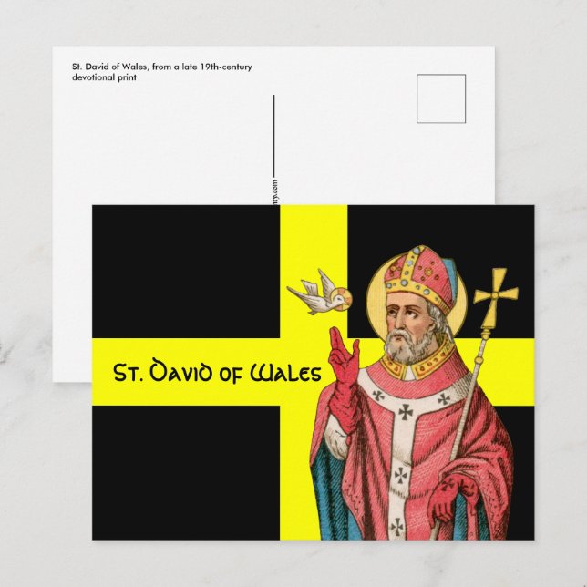 David von Wales (P 001) und Seine Flagge Postkarte (Vorne/Hinten)