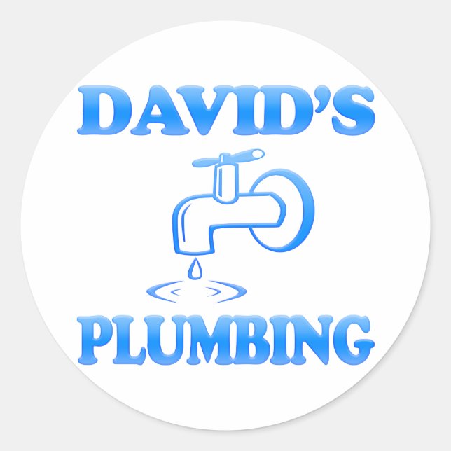 David's Plumbing Runder Aufkleber (Vorderseite)