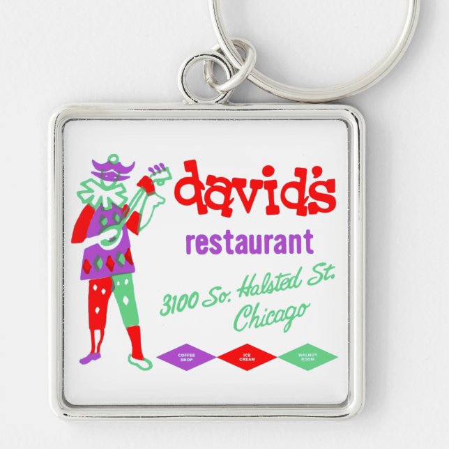 David's Restaurant, Bridgeport Chicago, IL Schlüsselanhänger (Vorne)