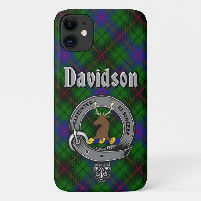 Davidson Clan Abzeichen & Tartan Phone Case (Rückseite)