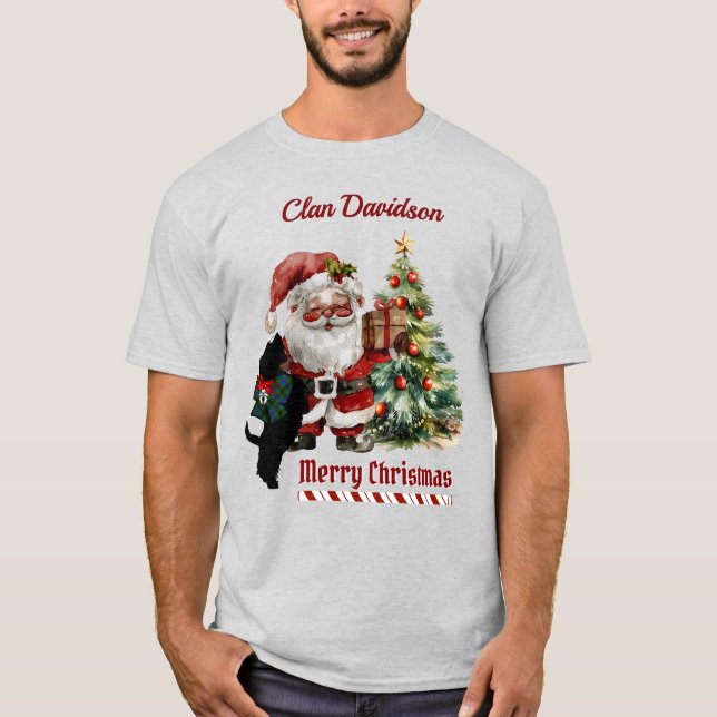 Davidson Scottie Dog Christmas Personalized  T-Shirt (Vorderseite)