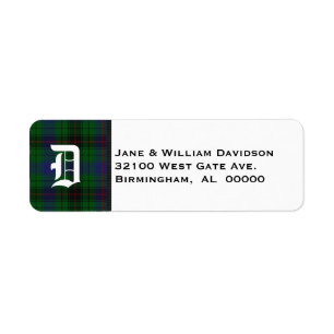 Davidson Tartan Kariert Monogram Address Labels