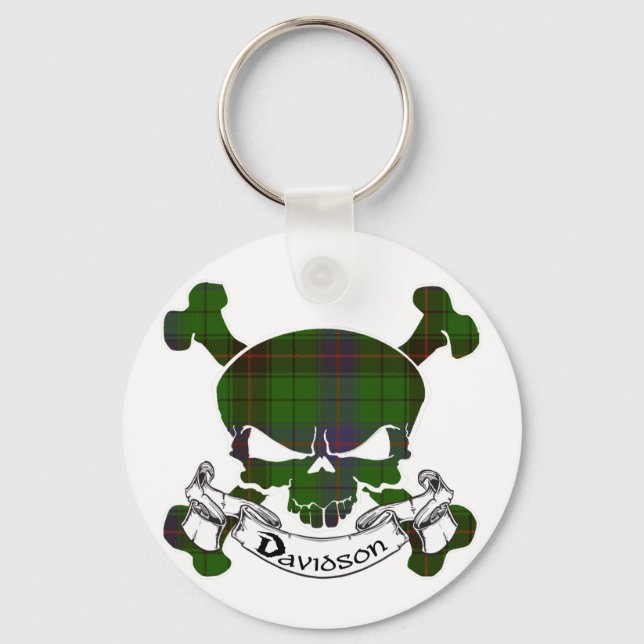 Davidson Tartan Skull Schlüsselanhänger (Vorderseite)