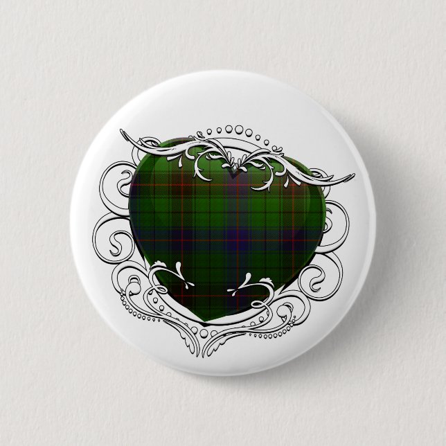 Davidsontartan-Herz Button (Vorderseite)