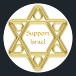 Davidsstern Gold Runder Aufkleber<br><div class="desc">Zeigen Sie Ihren Stolz in Ihrem jüdischen Erbe und in Ihrer Unterstützung von Israel mit diesem stilisierten Davidsstern Goldentwurf. Dieser Entwurf ist addieren Ihre eigene Hintergrundfarbe und ändern den Text völlig kundengerecht.</div>