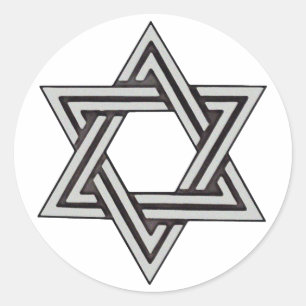 Davidsstern Hochzeits-Einladungs-Umschlag Runder Aufkleber