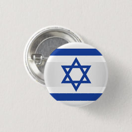 Davidsstern Israelische Flaggen-weißes Blau Button